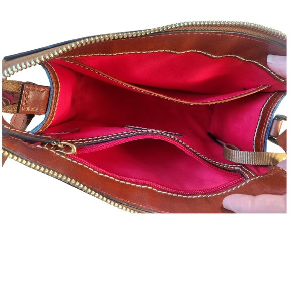 Vintage Authentic Dooney & Bourke Two-Tone Blue Suede Leather Shoulder Purse - Picture 5 of 6